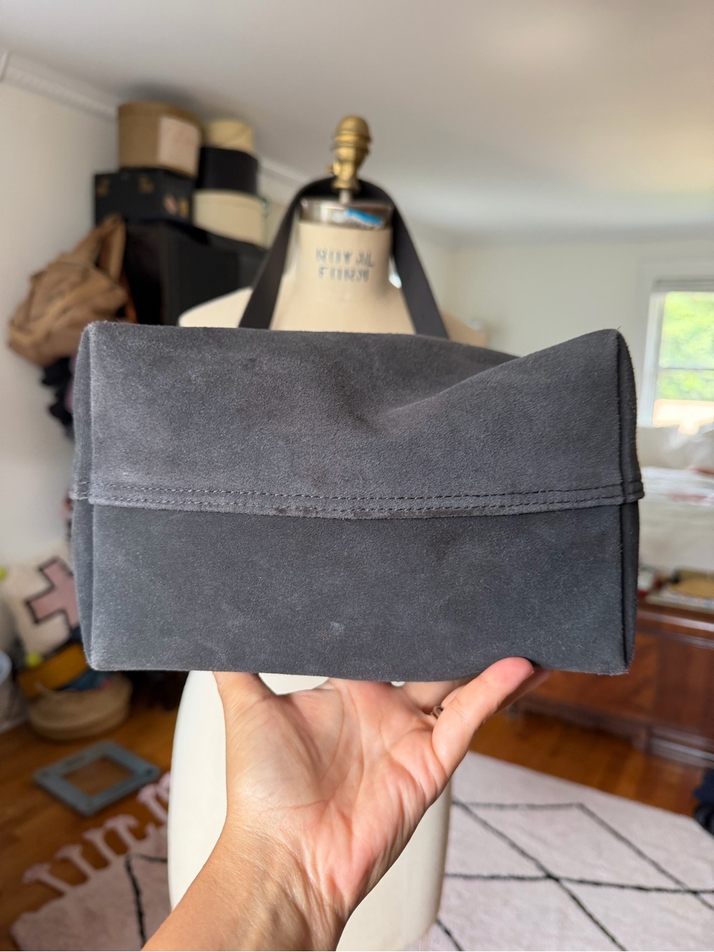 Madewell grey Suede bucket bag - Picture 3 of 6